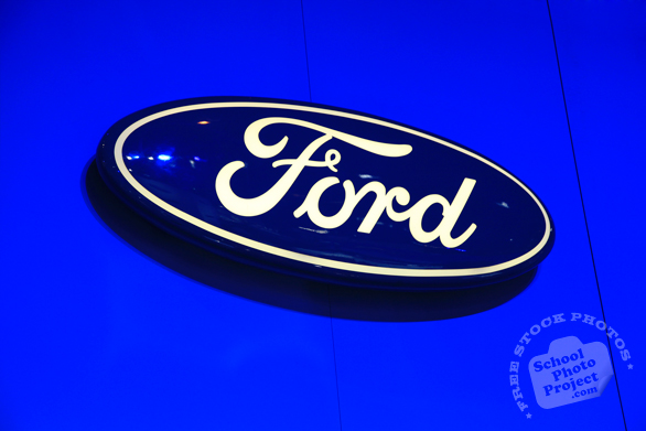Ford logo, Chicago Auto Show, stock photos, free images, royalty free pictures