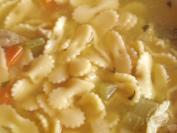 pasta soup, a bowl of farfalle pasta soup, farfalloni pasta, Italian cuisine, free photo, free images, stock photos, stock images, royalty-free image