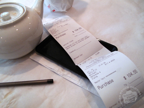 bill, paying bill, restaurant bill, teapot, Chinese restaurant, Chinese cuisine, free photo, free images, stock photos, stock images, royalty-free image