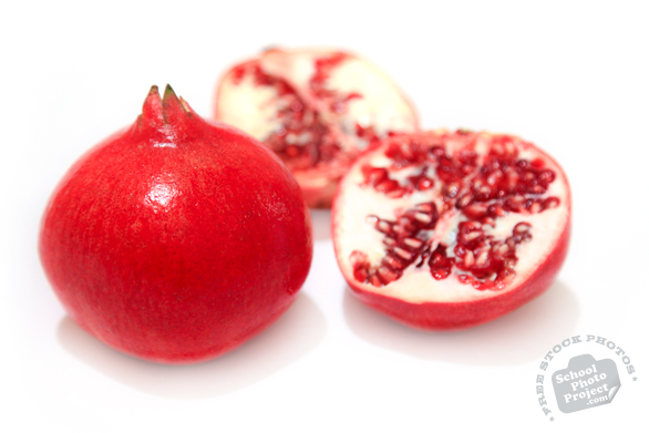 pomegranates, cut pomegranate, pomegranate photo, picture of  pomegranate, fruit photo, free stock photo, free picture, stock photography, stock images, royalty-free image
