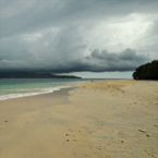 sandy beach, seaside, cumulonimbus cloud, cloudy sky, stormy, tropical island, panorama, nature photo, free stock photo, free picture, stock photography, royalty-free image