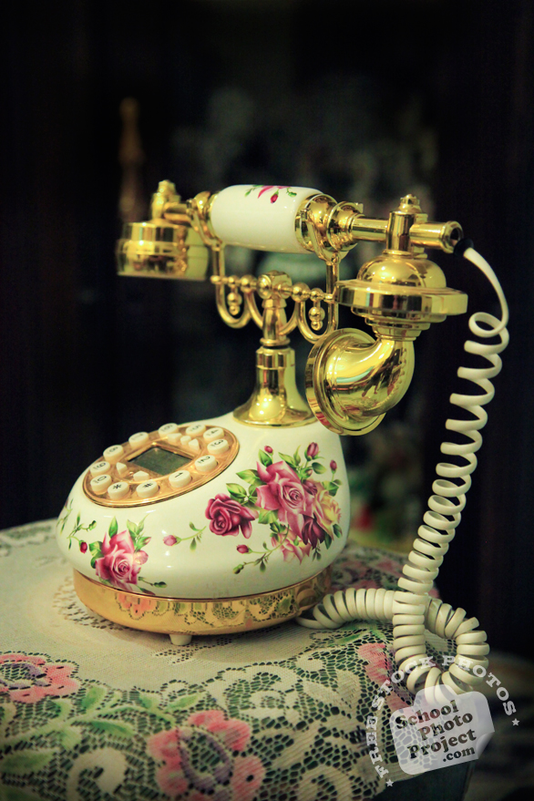 antique phone, colonial style, landline telephone, fixed phone, daily objects, free stock photo, picture, free images download, stock photography, royalty-free image