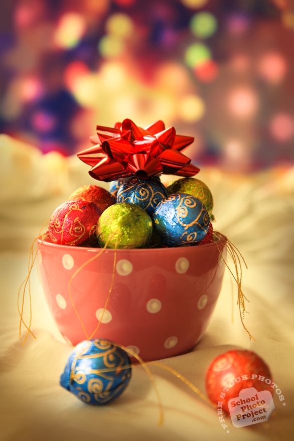 chocolate, Christmas assortment, Christmas decoration, Xmas celebration, bauble, bokeh light, religious holiday, seasonal picture, holidays celebration, free stock photo, free picture, stock photography, royalty-free image