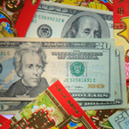 red envelope, dollar, U.S. currency, money, $20, $100, Chinese New Year, New Year celebration, seasonal picture, holidays celebration, free stock photo, free picture, stock photography, royalty-free image