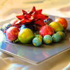 chocolate, plate, ribbon, Christmas assortment, Christmas decoration, Xmas celebration, bauble, religious holiday, seasonal picture, holidays celebration, free stock photo, free picture, stock photography, royalty-free image