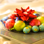 chocolate, plate, ribbon, glass marbles, Christmas assortment, Christmas decoration, Xmas celebration, bauble, religious holiday, seasonal picture, holidays celebration, free stock photo, free picture, stock photography, royalty-free image