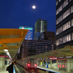 train, train stop, train track, CTA Chicago, night train, public transportation, vehicle, free photo, stock photo, free picture, stock photography, royalty-free image