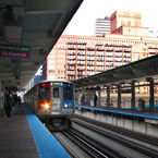 train, train stop, train track, CTA Chicago, night train, public transportation, free photo, stock photo, free picture, stock photography, royalty-free image